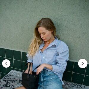 AMO women’s oversized shirt Classic Blue and White Striped Shirt